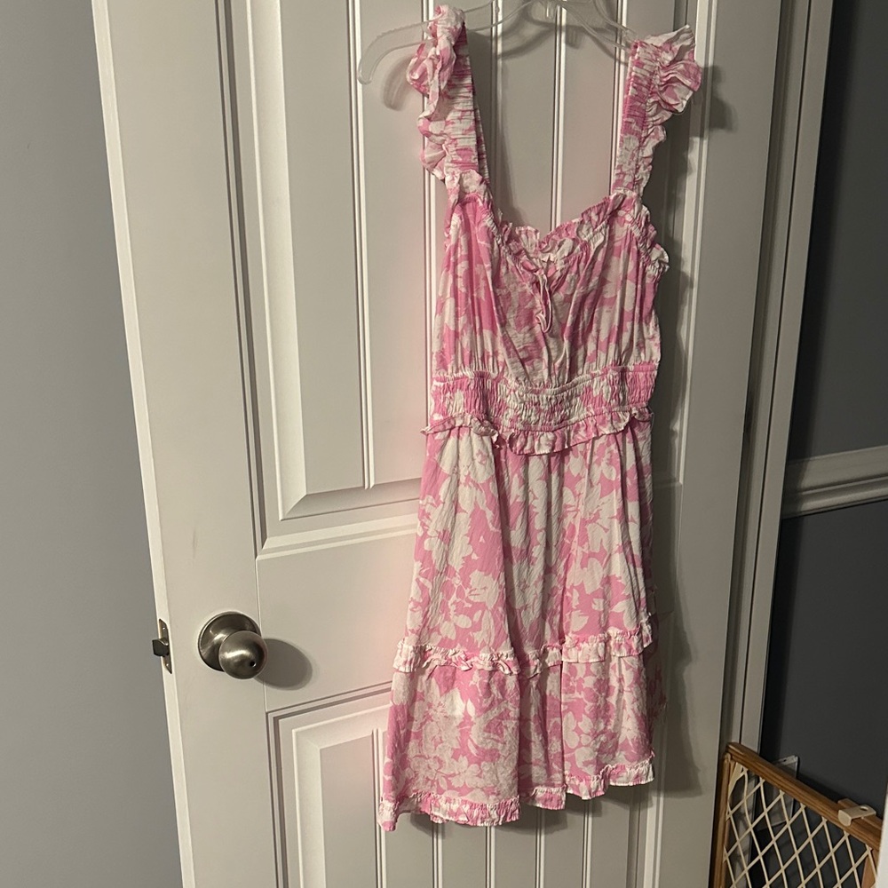 Blu Pepper Pink and White Mini Dress